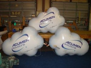 cloud shape trade show helium balloons